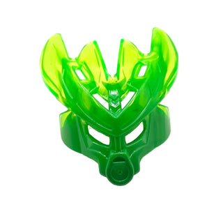 Bionicle Mask Protector with Marbled Trans-Bright Green Pattern (Protector Mask of Jungle), Part# 19149pb06 Part LEGO® Bright Green