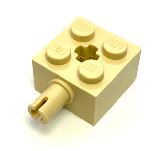 Brick, Modified 2x2 with Pin and Axle Hole, Part# 6232 Part LEGO® Tan