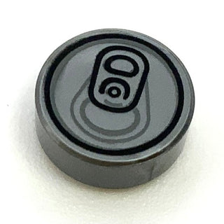 Tile Round 1x1 with Soda Pop Can Top Pattern, Part# 98138pb033 Part LEGO® Flat Silver