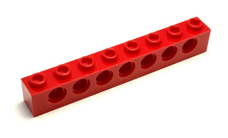 Technic, Brick 1x8 with Holes, Part# 3702 Part LEGO® Red  