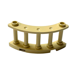 Fence 4x4x2 Quarter Round Spindled with 2 Studs, Part# 30056 Part LEGO® Tan