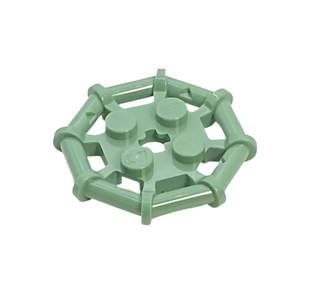 Plate, Modified 2x2 with Bar Frame Octagonal, Reinforced, Completely Round Studs, Part# 75937 Part LEGO® Sand Green