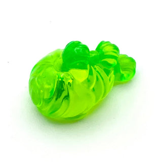 Minifigure Hair, Ponytail with Tied Sections (Rey), Part# 21777 Part LEGO® Prototype Trans-Bright Green