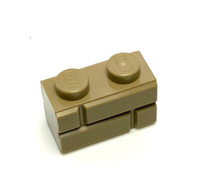 Brick, Modified 1x2 with Masonry Profile, Part# 98283 Part LEGO® Dark Tan 1 Part