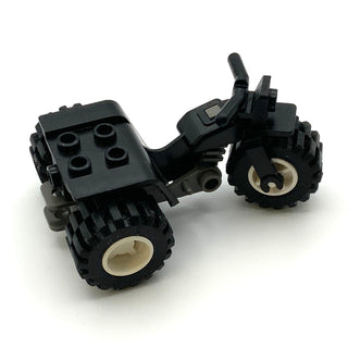 ATV/Tricycle with Dark Gray Chassis and White Wheels, Part# 30187c01 Part LEGO® Black  