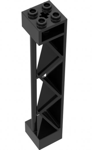 Support 2x2x10 Triangular Vertical Type 2, Part# 57893 Part LEGO® Black