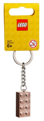 2 x 4 Brick - Rose Gold Key Chain - 853793 Keychain LEGO®