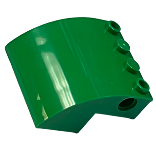 Slope, Curved 4 x 4 x 2 with 4 Studs and Pin Holes, Part# 61487 Part LEGO® Green