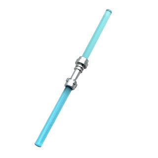 Star Wars Double-bladed Lightsaber Blade (Multiple Colors) with Metallic Silver Hilt, Part# 64567 + 30374 + 30374 Part LEGO® Trans-Light Blue
