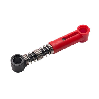 Technic, Shock Absorber 6.5L with Black Piston Rod - Hard Spring, Tight Coils in Middle, Part# 731c04 Part LEGO® Red