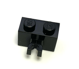 Brick, Modified 1x2 with Split U Clip Thick (Vertical Grip), Part# 30237a Part LEGO® Black
