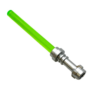 Star Wars Lightsaber Blade (Multiple Colors) and Metallic Silver Hilt, Part# 64567 + 30374 Part LEGO® Trans-Bright Green