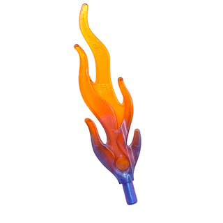 Flame Wave Rounded Straight Large with Bar End, Part# 85959pb01 Part LEGO® Marbled Trans-Orange/Satin Trans-Purple