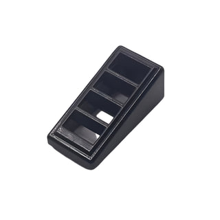 Slope 18 2 x 1 x 2/3 with Grille Pattern, Part# 61409 Part LEGO® Black