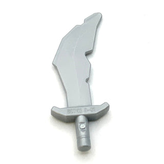 Minifigure, Weapon Sword, Scimitar with Nicks, Part# 60752 Part LEGO® Pearl Light Gray