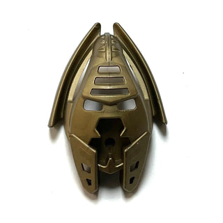 Bionicle Mask Kraahkan, 4 Hole Chin, Part# 44815b Part LEGO® Flat Dark Gold