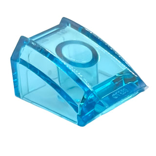 Slope, Curved 2x2 Lip, Part# 30602 Part LEGO® Trans-Light Blue