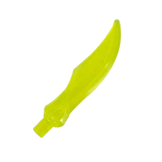 Minifigure, Weapon Sword Curved Blade with Bar, Part #37341a Part LEGO® Trans-Neon Green