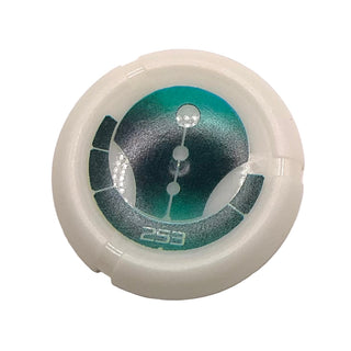 Throwing Disk with Bionicle Kanoka 253 Ga-Metru Pattern, Part# 32171pb078 Part LEGO® Glow In Dark Opaque