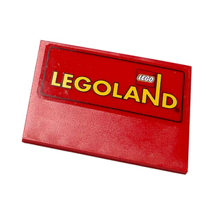 Slope 10 6 x 8 with Legoland Logo Pattern (Sticker), Part# 4515pb019 Part LEGO® Red Very Good