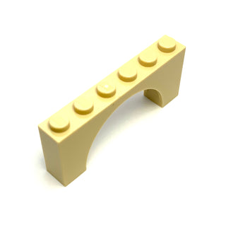 Arch 1x6x2 (Medium Thick Top without Reinforced Underside), Part# 15254 Part LEGO® Tan  