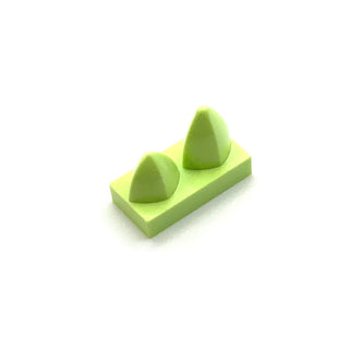 Tile Modified 1x2 with 2 Teeth Vertical, Part# 15209 Part LEGO® Yellowish Green  