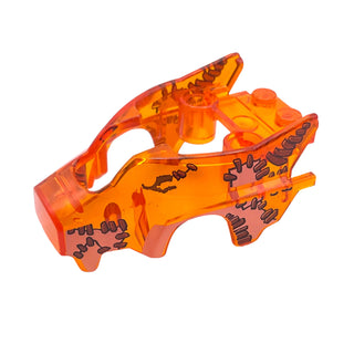 Flywheel Fairing Wolf Shape with White Patches and Brown Stitches Pattern, Part# 11113pb04 Part LEGO® Trans-Orange Very Good