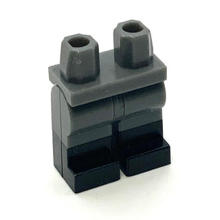 Minifigure Legs with Molded Black Lower Legs/Boots Pattern, Part# 970c00pb0411 Part LEGO® Dark Bluish Gray