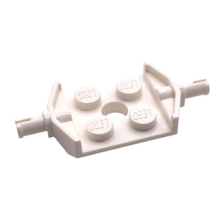 Plate, Modified 2x2 with Wheels Holder Wide and Hole, Part# 6157 Part LEGO® White