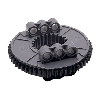 Technic Turntable 56 Tooth with Black Top (48452 / 48168), Part# 48452cx1 Part LEGO® Dark Bluish Gray Very Good