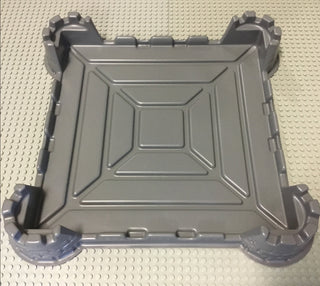 Baseplate, Raised Castle Chess Board Base without Studs, Part# bb0567 Part LEGO® Flat Silver