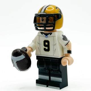 Brees #9 QB New Orleans Football Player Minifig made using LEGO parts - B3 Customs Custom minifigure B3 Customs