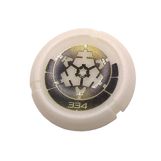 Throwing Disk with Bionicle Kanoka 334 Po-Metru Pattern, Part# 32171pb084 Part LEGO® Glow In Dark Opaque