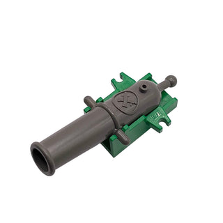 LEGO® Cannon with Cannon Base Part LEGO® Green Minifigure Weapon Cannon Non Shooting Old Dark Gray