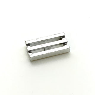 Tile Modified, 1x2 Grille with Bottom Groove/Lip, Part# 2412b Part LEGO® Chrome Silver - Decent Condition  
