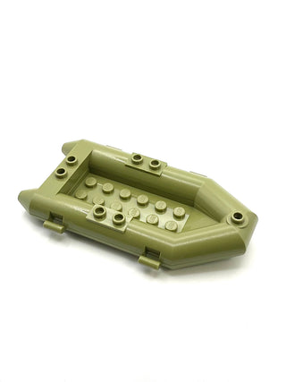 Boat, Small Rubber Raft, Part# 30086c01 Part LEGO® Olive Green Very Good