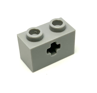 Technic, Brick 1x2 with Axle Hole, Part# 32064 Part LEGO® Light Bluish Gray