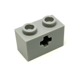 Technic, Brick 1x2 with Axle Hole, Part# 32064 Part LEGO® Light Bluish Gray  