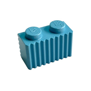 Brick, Modified 1x2 with Grille/Fluted Profile, RARE Non-Production Colors, Part# 2877 Part LEGO® Maersk Blue