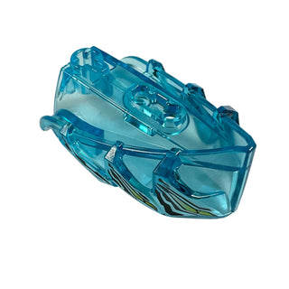 Hero Factory Creature Head, Jaw with Axle Hole with 4 Lime Eyes Pattern, Part# 15359pb003 Part LEGO® Trans-Light Blue