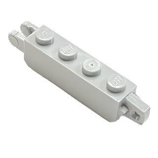 Hinge Brick 1 x 4 Locking with 1 Finger Vertical End and 2 Fingers Vertical End, Part# 30387 Part LEGO® Light Bluish Gray