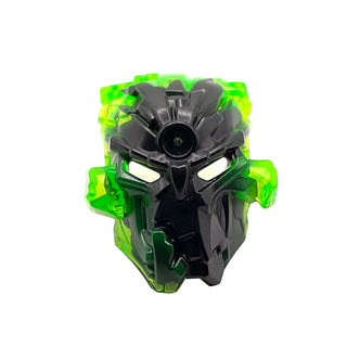 Bionicle Mask Umarak with Marbled Trans-Green Pattern, Part# 24164pb01 Part LEGO® Black