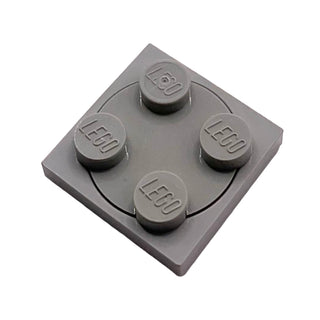 Turntable 2 x 2 Plate with Light Gray Top (3680 + 3679), Part# 3680c01 Part LEGO® Light Gray