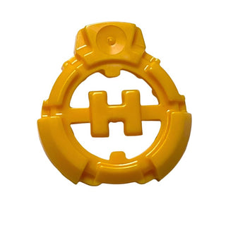 Hero Factory Chest Badge with 'H' and Flat Bottom, Part# 92199 Part LEGO® Bright Light Orange