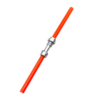 Star Wars Double-bladed Lightsaber Blade (Multiple Colors) with Metallic Silver Hilt, Part# 64567 + 30374 + 30374 Part LEGO® Trans-Neon Orange