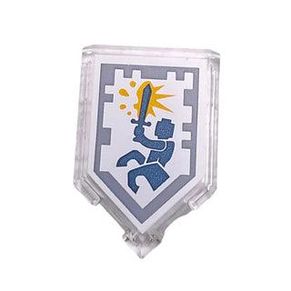 Tile, Modified 2 x 3 Pentagonal with Nexo Power Shield Pattern - Centaur Charge, Part# 22385pb153 Part LEGO®