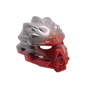 Bionicle Mask of Fire (Unity) with Marbled Flat Silver Pattern, Part# 24148pb01 Part LEGO® Red