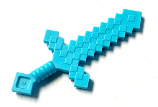 Minifigure Weapon, Minecraft Sword, Part# 18787 Part LEGO® Medium Azure (Diamond)