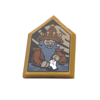 Harry Potter Portrait with Basil Fronsac Pattern, (Tile, Modified 2x3 Pentagonal), Part# 22385pb327 Part LEGO® Pearl Gold