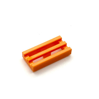 Tile Modified, 1x2 Grille with Bottom Groove/Lip, Part# 2412b Part LEGO® Orange  